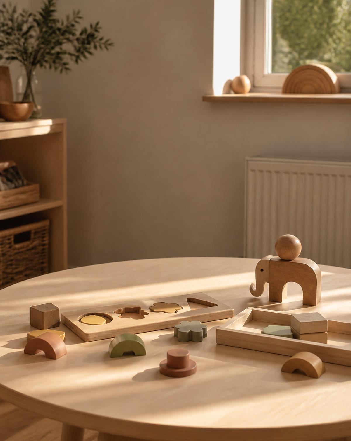 Houten Montessori speelgoed voor kleuter